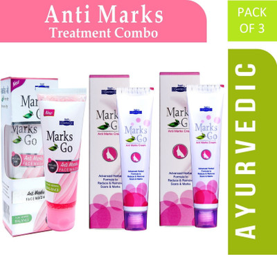HAPDCO Marks Go Cream [ 2*25g ] + Marks Go Face Wash [ 65ml ] [ Spot Less Skin ](3 Items in the set)