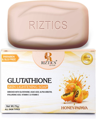 R RIZTICS Skin Whitening Glutathione Soap with Kojic Acid & Arbutin Fades Pigmentation(75 g)
