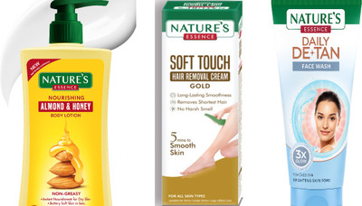 Nature's Nourishing Almond & Honey Body Lotion (400ml)Soft Touch Hair Removal Cream Gold (30g)Daily De-Tan Gel Face Wash (50ml)(3 Items in the set)