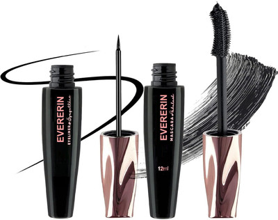 EVERERIN Long-Lasting Eyeliner and Mascara - Combo With Waterproof And Smudge proof Formula(2 Items in the set)