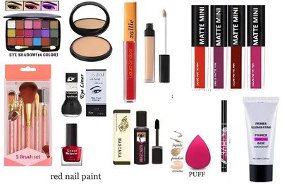 Zailie Professional & Party Wear Exclusive Makeup Kit of 19 Items combo New(19 Items in the set)