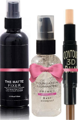 JANOST MAKEUP BASE PRIMER,2 IN 1 CONCEALER STICK,MAKEUP SETTING FIXER(3 Items in the set)