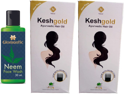 glomantic Neem Face Wash & Kesh Gold Hair Oil 2pcs(2 Items in the set)