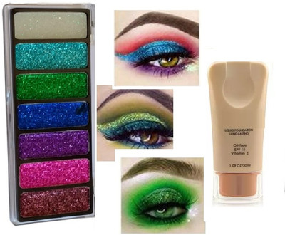 HUZURLU Oil Free & Lightweight Matte Finish foundation and eyeshadow(2 Items in the set)