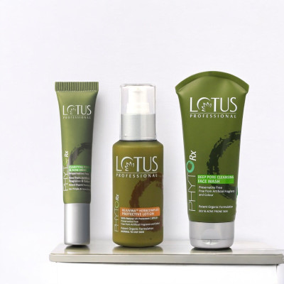 Lotus Professional PhytoRX HerbComplex Protective Lotion Clarifying & Acne Creme With Deep Pore Facewash(3 Items in the set)