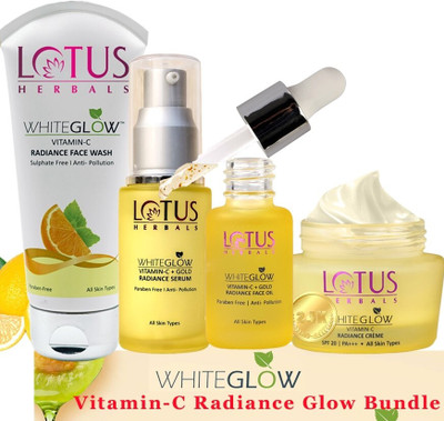LOTUS HERBALS WhiteGlow Vitamin-C Radiance Glow Bundle.(4 Items in the set)