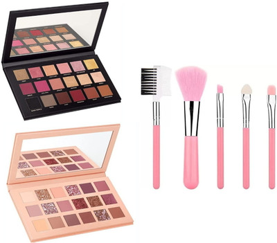 Mehaay cosmetics Eyeshadow 2+ 5pcs Makeup brushes(3 Items in the set)