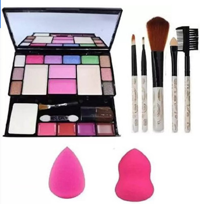 Pohok 6171 Make Up Kit & High Quality 5 Piece Make Up Brush & 2 Sponge Puff(4 Items in the set)