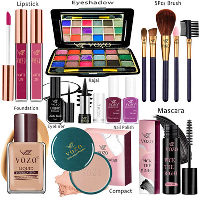 VOZO Makeup Combo Kit One-stop Beauty Package for Beginners and Professionals 309(15 Items in the set)