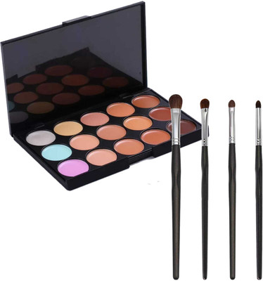 LOVE HUDA Professional Waterproof 15 Colors Contour Concealer Highlight Makeup Palette With Brush Set(2 Items in the set)