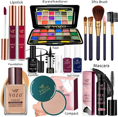 VOZO Makeup Combo Kit One-stop Beauty Package for Beginners and Professionals KT-329(15 Items in the set)