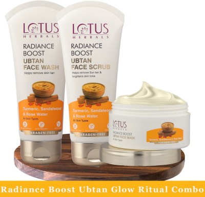 LOTUS HERBALS Radiance Boost Ubtan Glow Ritual Combo(3 Items in the set)