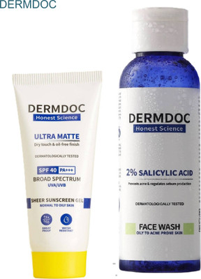 DermDoc Facewash + SPF 40 PA+++ | Skincare with UV Block(2 Items in the set)