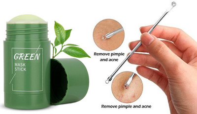 GFSU - GO FOR SOMETHING UNIQUE Multi Use Green Stick Mask & Blackhead Remover Pin Combo(2 Items in the set)