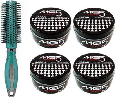 mkldsrh roller round comb with pack of 4 mg 5 Premium Matte Hair Wax for hair styling(2 Items in the set)