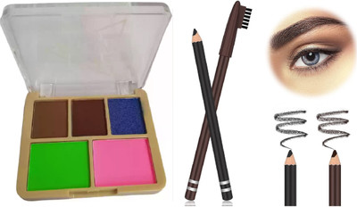 Latixmat Eyevbrows Palette with Eyebrow Pencil Brown & Black, Combo Pack(3 Items in the set)
