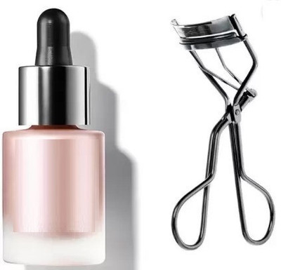 Mcmillan Iconic Illuminator Smooth Shine (Pink Pearl) Highlighter WITH Eyelash Curler-Suitable for all eye shapes(2 Items in the set)