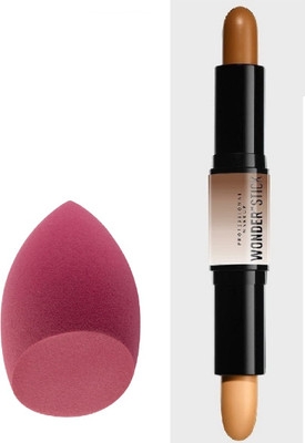 nn Waterproof Makeup Stick 2 IN 1 Contour And Highlighter With Makeup Sponge Beauty Blender(2 Items in the set)