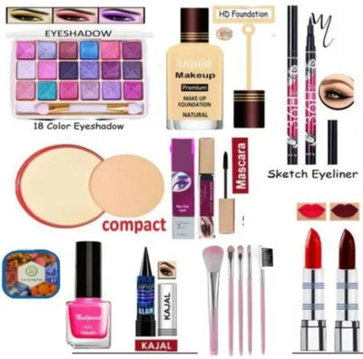 Valhalla All in one face makeup combo for women(15 Items in the set)