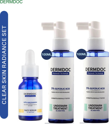 DermDoc Glycolic Acid Spray + Niacinamide Face Serum Set (3-Pack)(3 Items in the set)