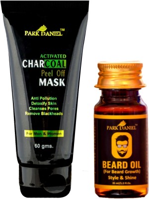 PARK DANIEL Activated Charcoal Peel off Mask & Beard growth oil Combo pack of 2(95 gms)(2 Items in the set)
