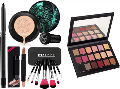 RVLIPS Kajal & Foundation & Contour Stick & 7 Makeup Brush & Eyeshadow Palette(5 Items in the set)