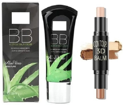 prikcy Makeup Set BB Blemish Balm Cream & Contour Highlight Stick(2 Items in the set)