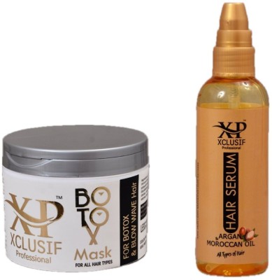 XCLUSIF PROFESSIONAL Botox After Care Mask 500 ML + Hair Serum(Argan & Moroccan Oil) 100 ML | For Men & Women(2 Items in the set)