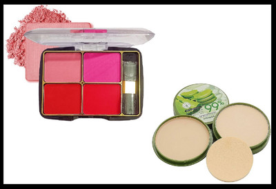 Neycare blusher palette with 2 in 1 compact powder perfect pack of 2(2 Items in the set)