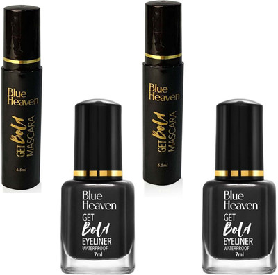 BLUE HEAVEN GET BOLD EYELINER 7ML+GET BOLD MASCARA 6.5ML (2+2)(4 Items in the set)