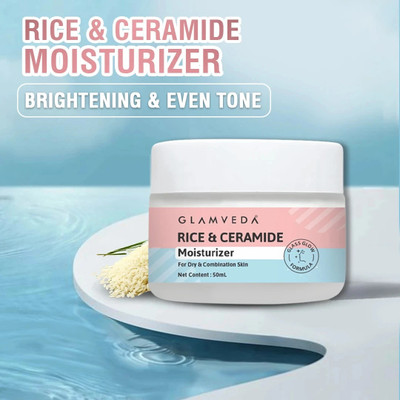 GLAMVEDA Glass Skin Rice & Ceramide Moisturizer Skin Barrier Building & Nourishing(50 g)