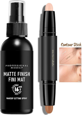 Latixmat Highlight & Contour Concealer Stick With Makeup Setting Fixer Spray Long Lasting Makeup(2 Items in the set)