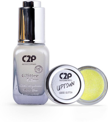 C2P Pro Sparkle Duo Glitter and Glue Kit - Eyeshadow for Eye & Body Makeup(2 Items in the set)