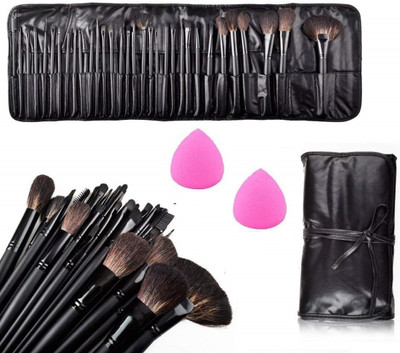 Pohok Make Up Brush Set 32- Pieces with 2 sponge puff(34 Items in the set)