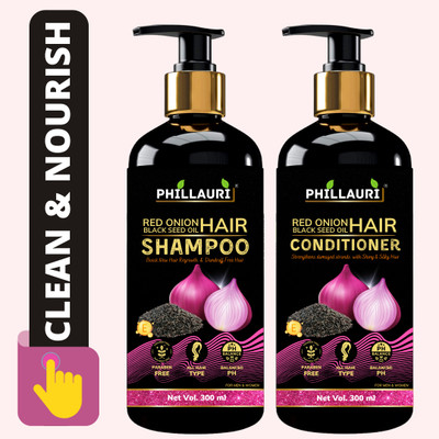 Phillauri Red Onion Black Seed Oil Shampoo+Conditioner(2 Items in the set)
