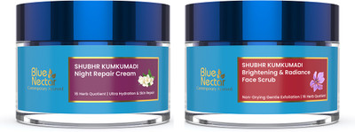 Blue Nectar Combo of Kumkumadi Tan Removal Cream & Scrub with Kumkumadi Oil for Skin Glow.(2 Items in the set)