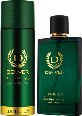 DENVER Hamilton Perfume 100 Ml & Hamilton Deo 200 Ml Combo Deodorant Spray  -  For Men(300 ml, Pack of 2)