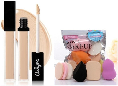 Ashyra Full Coverage Liquid Concealer Matte & Poreless + 6in1 Beauty Blender Set Makeup Sponge(2 Items in the set) Ashyra Full Coverage Liquid Concealer Matte & Poreless + 6in1 Beauty Blender Set Makeup Sponge(2 Items in the set)