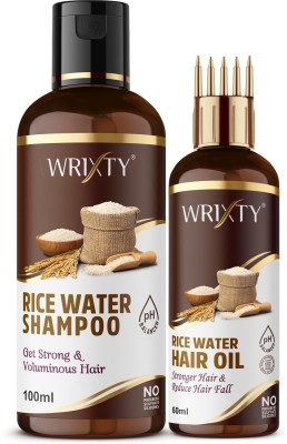Wrixty Rice Water Hair Care Combo Range Shampoo & Hair Oil For Hair Fall Control & Boosting Hair Growth Treatment Combo.(2 Items in the set)