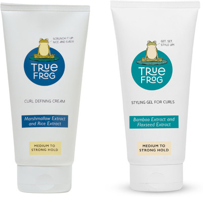 True Frog Curl Defining Cream (150ml) + Styling Gel for Curls (150ml) | Styling Duo For One Stop Styling(2 Items in the set) True Frog Curl Defining Cream (150ml) + Styling Gel for Curls (150ml) | Styling Duo For One Stop Styling(2 Items in the set)