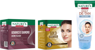 Nature's Diamond Cream Bleach (43g)Gold Cream Bleach (21g)Daily De-Tan Gel Face Wash (50ml)(3 Items in the set)