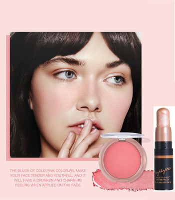 THTC makeup OIL FREE Face Blusher & stick shimmer highlighter(2 Items in the set)