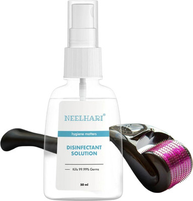 NEELHARI Derma Roller with Disinfectant for Hair Growth | 540 Micro 0.5mm Titanium Needle(2 Items in the set)