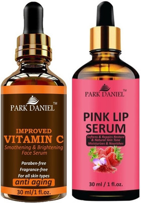 PARK DANIEL Improved Vitamin C Smoothing Face Serum & Pink Lip Serum (Mousturizes Lips) - Combo Pack (Each, 30ml)(2 Items in the set)