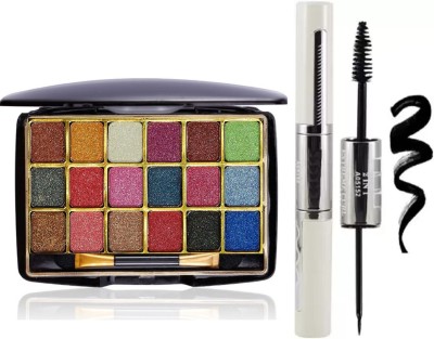 Facejewel Eye Makeup Combo Palette Eyeshadow Palette & Eyeliner Mascara(2 Items in the set)