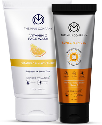 THE MAN COMPANY Sunscreen SPF 50 PA+++ Gel with Vitamin C Face Wash for Oily Skin | No White Cast & Quick Absorption(2 Items in the set) THE MAN COMPANY Sunscreen SPF 50 PA+++ Gel with Vitamin C Face Wash for Oily Skin | No White Cast & Quick Absorption(2 Items in the set)