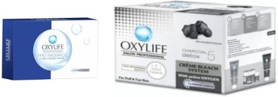 Oxylife Pro Radiance Pure Oxygen Facial 50gm & Charcoal Detox 5 Crème Bleach 310gm(2 Items in the set)