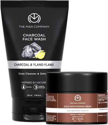 THE MAN COMPANY Daily Tan Removal Pack with Moisturizer & Charcoal Face Wash for Men(2 Items in the set)