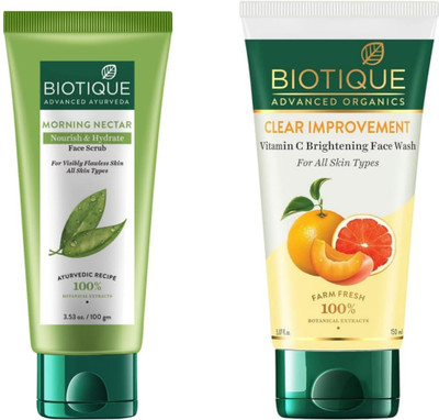 BIOTIQUE M Nectar 100ml Face Scrub & Vitamin C 150ml Fw Set of 2(2 Items in the set)