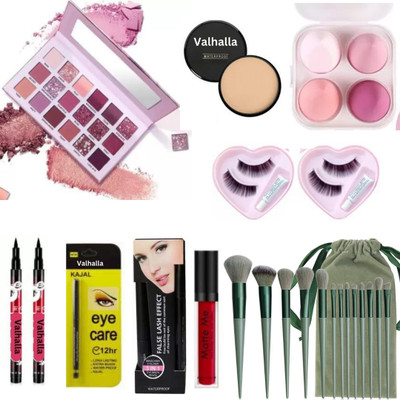 Valhalla 28 items face makeup combo brush applicator eyelash eyeshadow eyeliner(28 Items in the set)